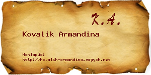 Kovalik Armandina névjegykártya